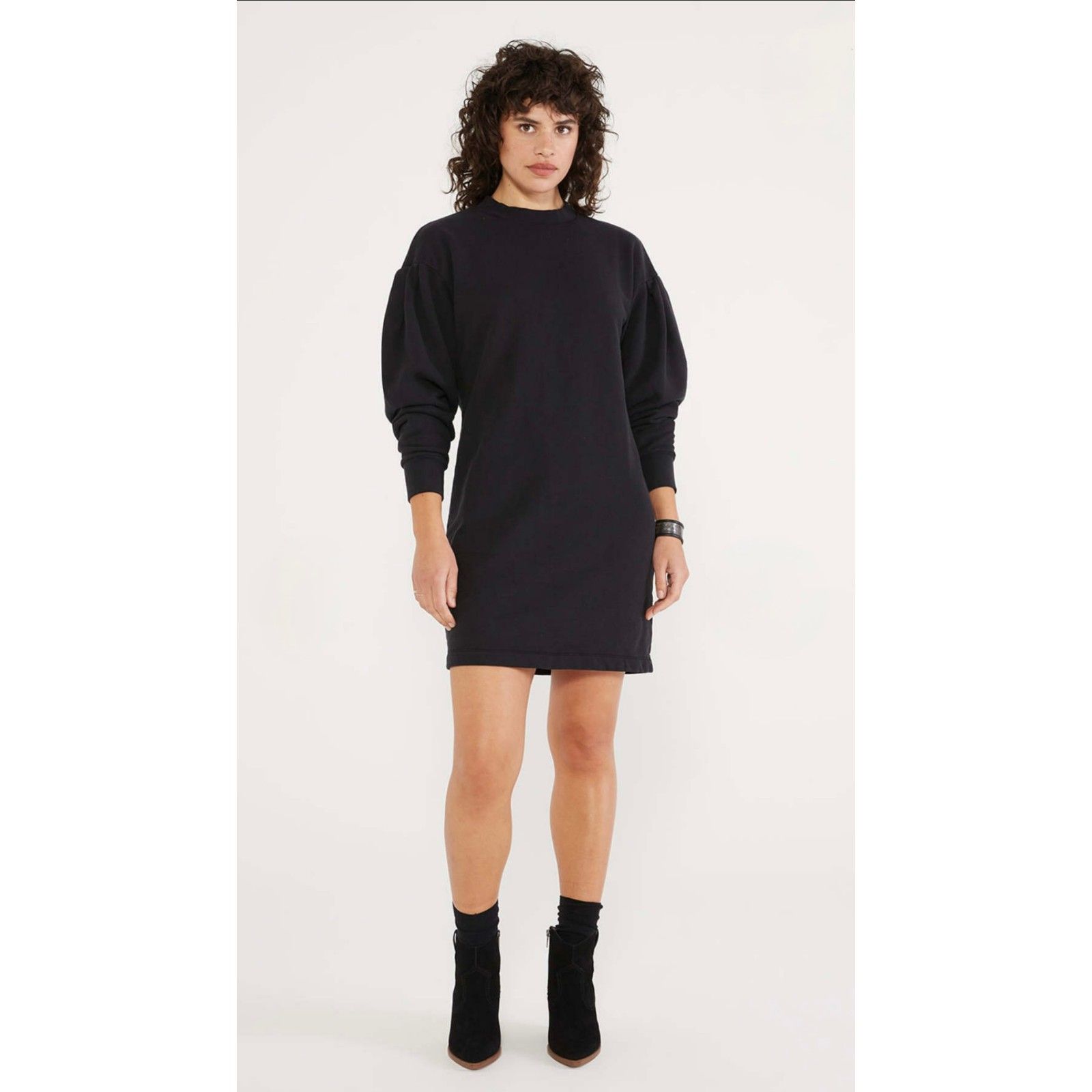 Nwot - Etica Viola Sweatshirt Dress In Black Beauty, Sz M